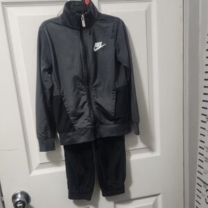 Nike Gray and Black Matching Tracksuit Set
